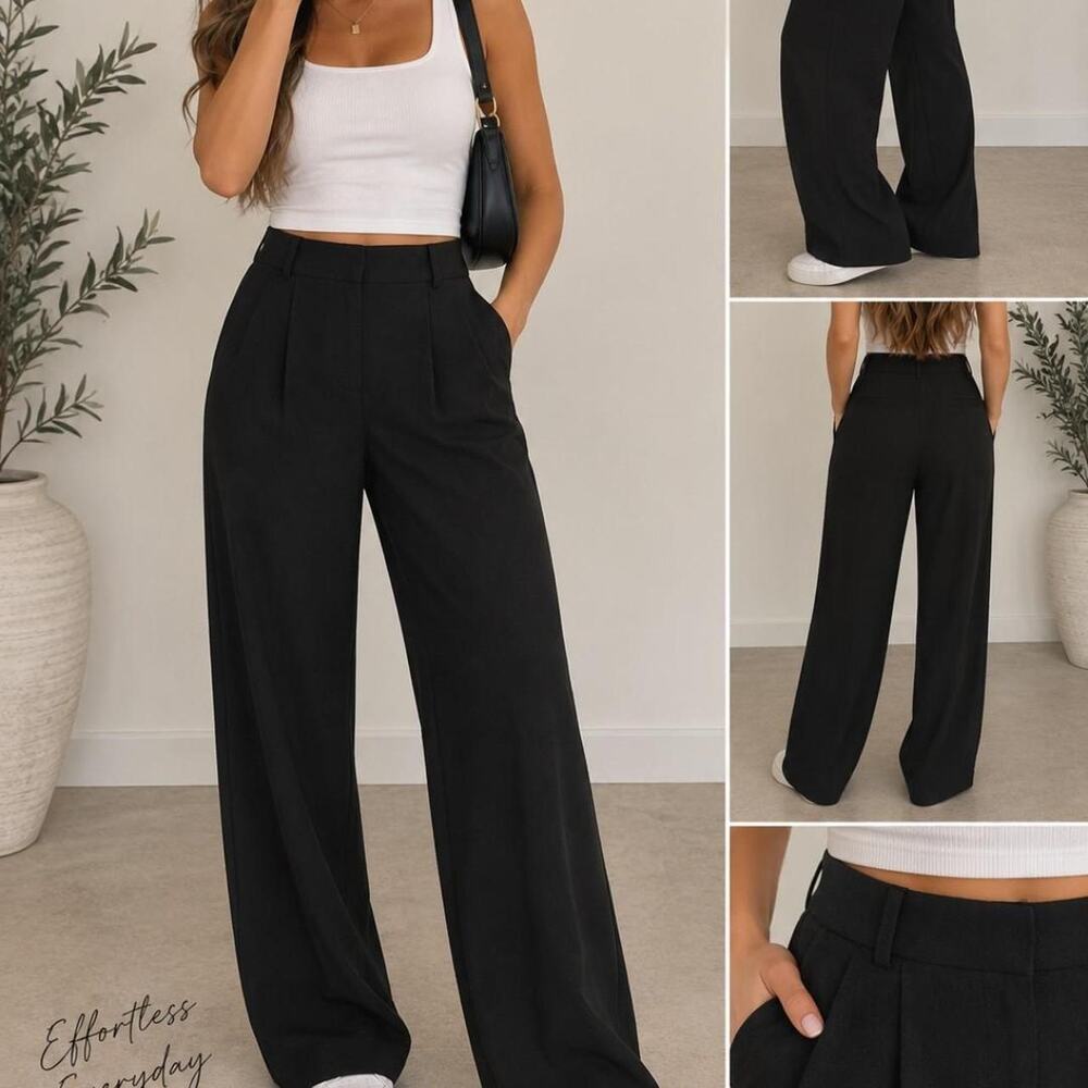 Abercrombie fitch black wide leg pants